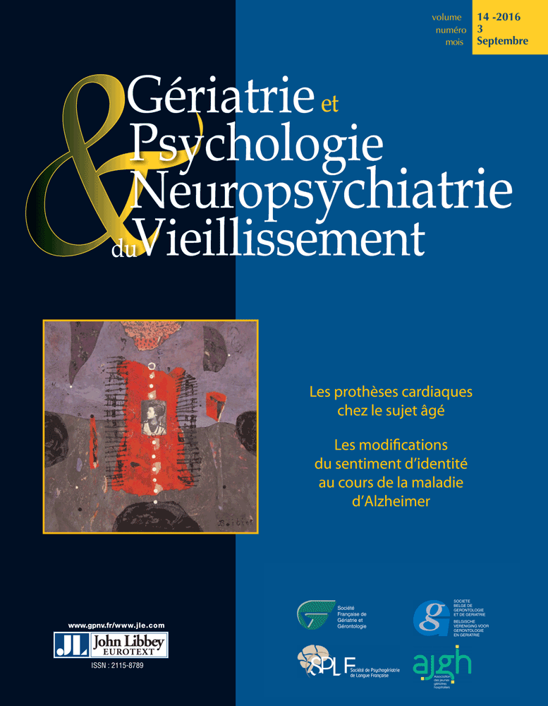 Gériatrie et Psychologie Neuropsychiatrie du  Vieillissement