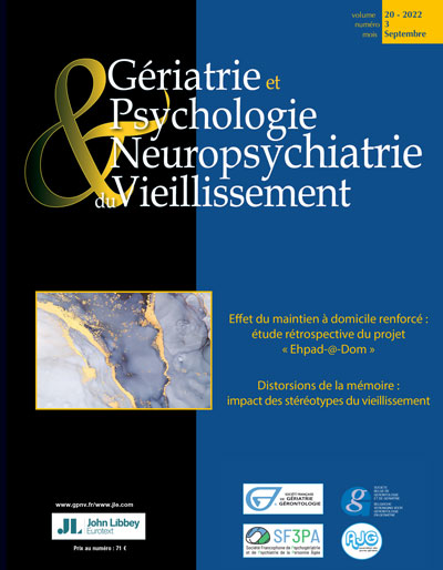 Gériatrie et Psychologie Neuropsychiatrie du  Vieillissement