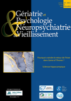 Gériatrie et Psychologie Neuropsychiatrie du  Vieillissement