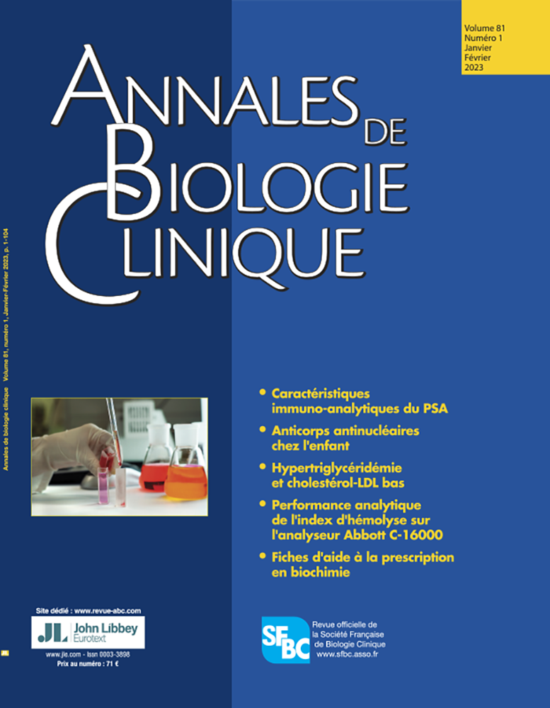Annales de Biologie Clinique
