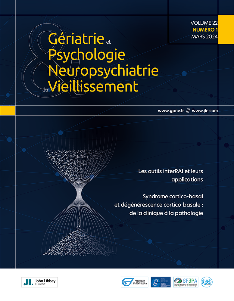 Gériatrie et Psychologie Neuropsychiatrie du  Vieillissement