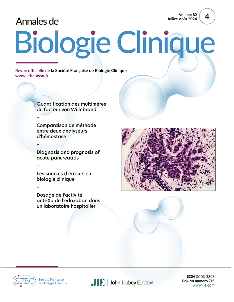 Annales de Biologie Clinique
