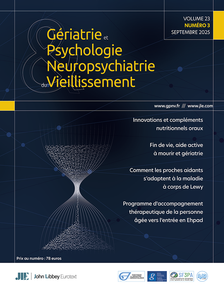 Gériatrie et Psychologie Neuropsychiatrie du  Vieillissement