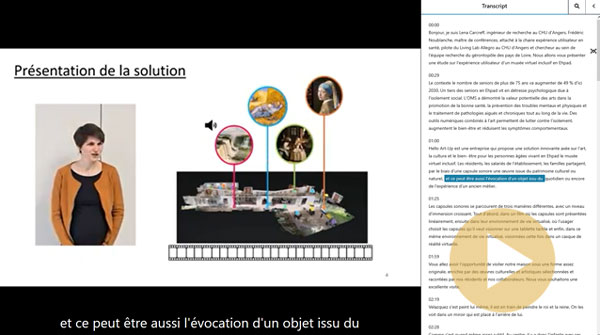 Vidéo de l'expérience utilisateur d'un musée virtuel inclusif en EHPAD avec transcription